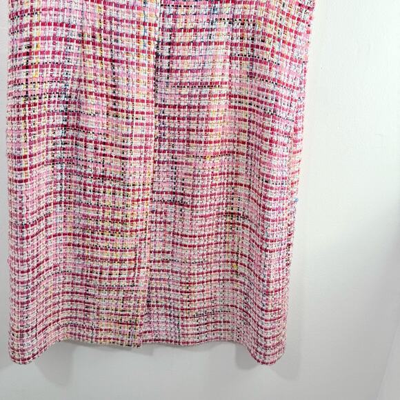 Talbots RSVP Pink Ribbon Tweed Gold Button Shift Dress 12 Petite - Picture 11 of 12